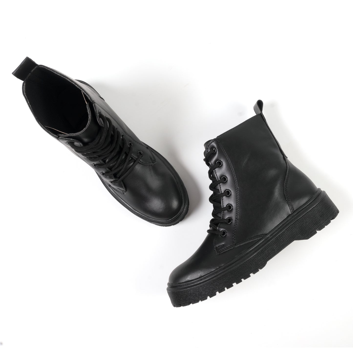 Bota Coturno Feminino Mari Preto Couro Ecológico