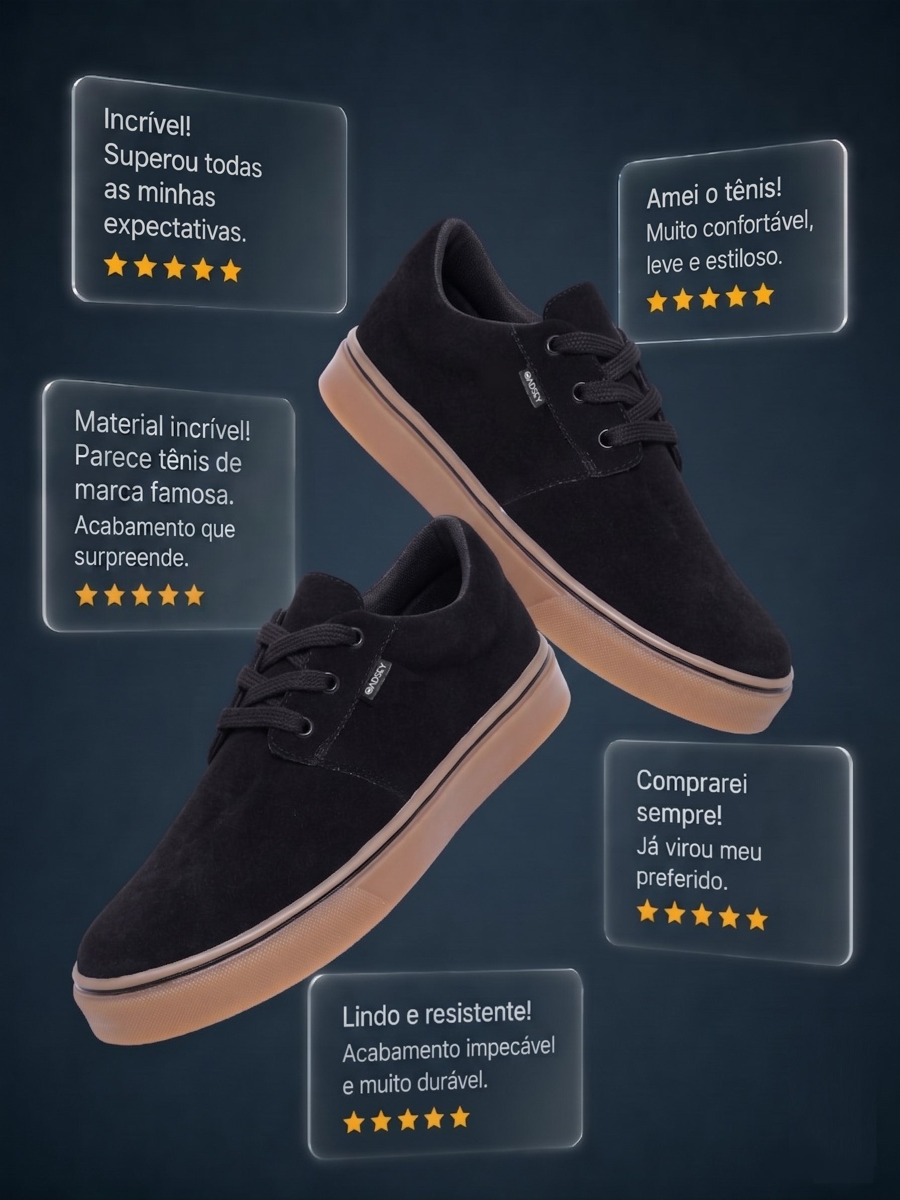 Tenis Oadsey Sb Street Preto Sola Latex