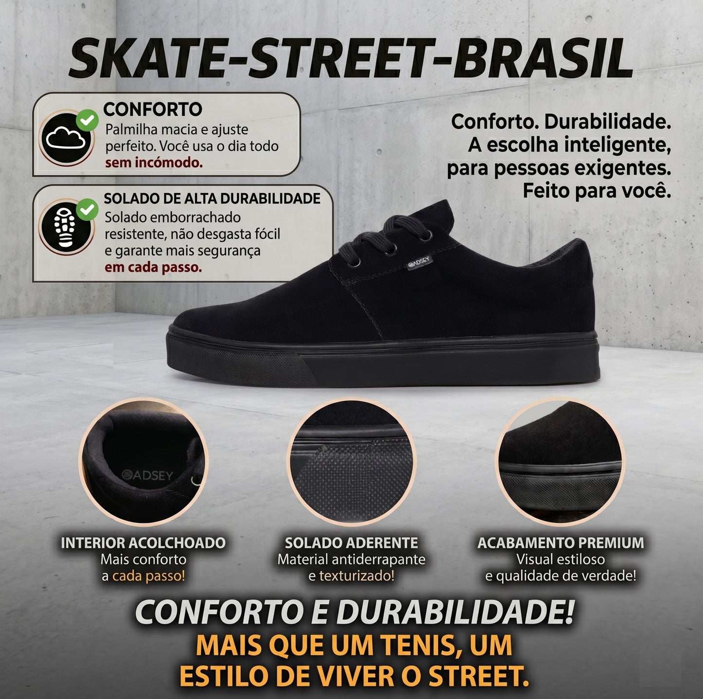 Tenis Oadsey Sb Street Preto